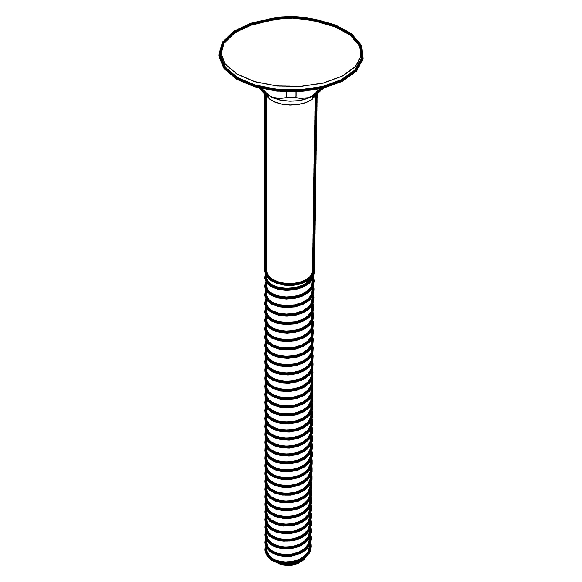 Long bolt - 90mm Carriage Bolt - SC012