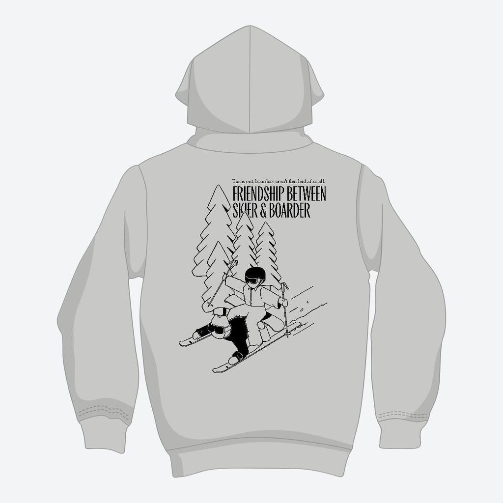 Friendship between skier and boarder